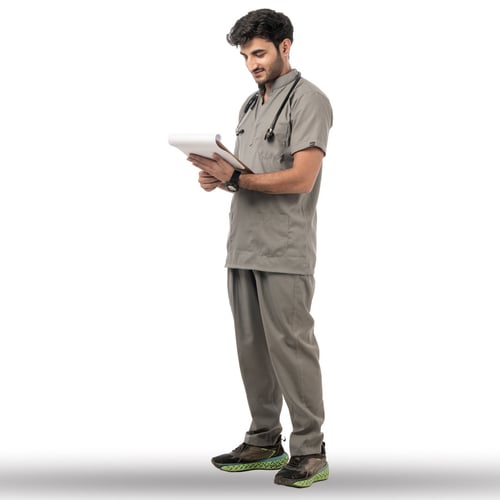 Classic Scrub for Men | Round-Neck | Steel Grey, classic men round-neck steel, men round-neck steel grey, classic men round-neck, men round-neck steel, round-neck steel grey, classic men, men round-neck, round-neck steel, classic, men, round-neck, steel, grey, redesign professional look, professional look medwear, look medwear steel, medwear steel grey