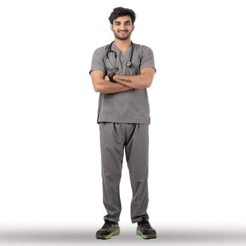 Classic Scrub for Men | Round-Neck | Steel Grey, classic men round-neck steel, men round-neck steel grey, classic men round-neck, men round-neck steel, round-neck steel grey, classic men, men round-neck, round-neck steel, classic, men, round-neck, steel, grey, redesign professional look, professional look medwear, look medwear steel, medwear steel grey