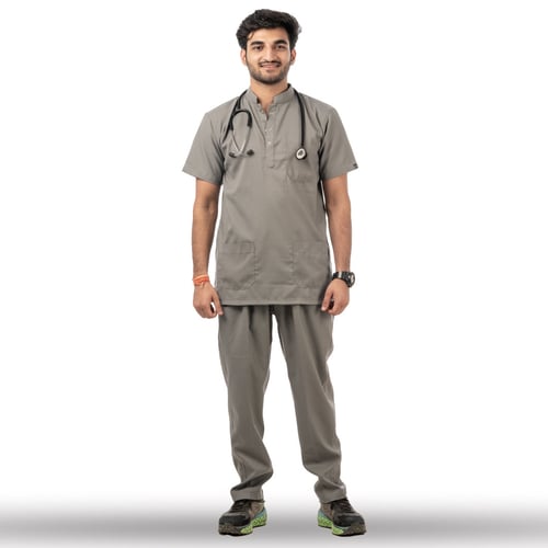 Classic Scrub for Men | Round-Neck | Steel Grey, classic men round-neck steel, men round-neck steel grey, classic men round-neck, men round-neck steel, round-neck steel grey, classic men, men round-neck, round-neck steel, classic, men, round-neck, steel, grey, redesign professional look, professional look medwear, look medwear steel, medwear steel grey