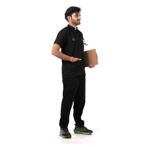 Classic Scrub for Men | Round-Neck | Charcoal Black, classic men round-neck charcoal, men round-neck charcoal black, classic men round-neck, men round-neck charcoal, round-neck charcoal black, classic men, men round-neck, round-neck charcoal, classic, men, round-neck, charcoal, black, redesign professional look, professional look medwear, look medwear charcoal, medwear charcoal black