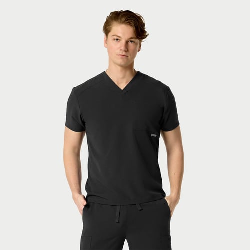 SANTIAGO Men's ABC Chest Pocket Basic Scrub Top, santiago men abc chest, men abc chest pocket, abc chest pocket basic, santiago men abc, men abc chest, abc chest pocket, chest pocket basic, santiago men, santiago, men, abc, chest, pocket, basic, v-neck one chest, one chest pocket, chest pocket bartacks