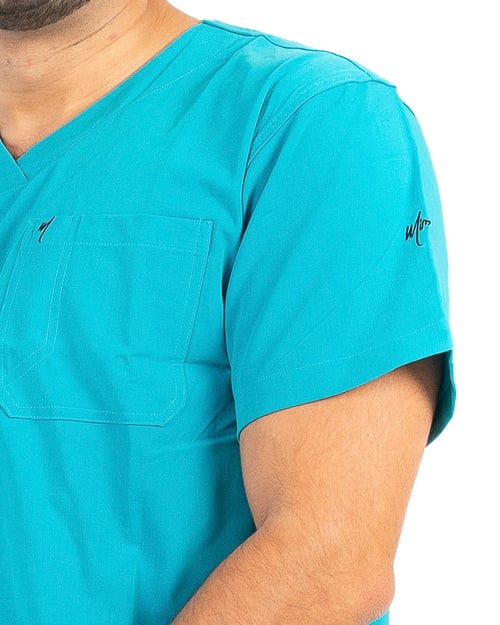 Men's Caribbean Blue Scrub Top, men caribbean blue, men caribbean, caribbean blue, men, caribbean, blue, papii ahmed wearing, ahmed wearing size, wearing size incredibly, size incredibly soft, incredibly soft lightweight, soft lightweight material, lightweight material one, material one chest, papii, ahmed, wearing