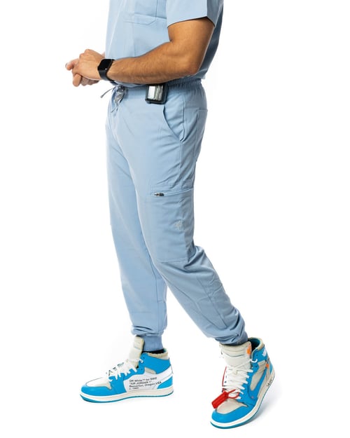 Men's Slate Blue Jogger Scrub Pants, men slate blue jogger, men slate blue, slate blue jogger, men slate, slate blue, blue jogger, men, slate, blue, jogger, papii drew wearing, drew wearing size, wearing size incredibly, size incredibly soft, incredibly soft lightweight, soft lightweight material, lightweight material pockets