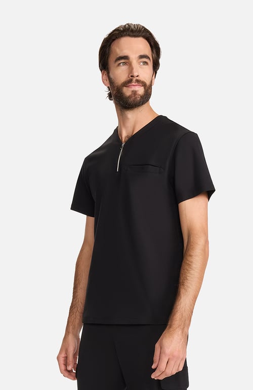Men's Ponte Quarter Zip V-Neck Scrub Top, men ponte quarter zip, ponte quarter zip v-neck, men ponte quarter, ponte quarter zip, quarter zip v-neck, men ponte, ponte quarter, quarter zip, men, ponte, quarter, zip, v-neck, item md-ml620--professional reimagined, md-ml620--professional reimagined crafted, reimagined crafted double-knit, crafted double-knit ponte