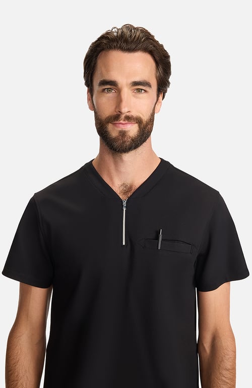 Men's Ponte Quarter Zip V-Neck Scrub Top, men ponte quarter zip, ponte quarter zip v-neck, men ponte quarter, ponte quarter zip, quarter zip v-neck, men ponte, ponte quarter, quarter zip, men, ponte, quarter, zip, v-neck, item md-ml620--professional reimagined, md-ml620--professional reimagined crafted, reimagined crafted double-knit, crafted double-knit ponte